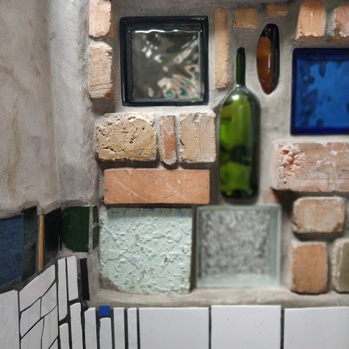 Interior toilet wall detail