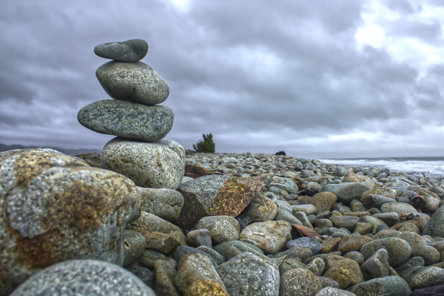 Boulder Bank is natural rocks and pebbles stone structure at Nelson Beach.
