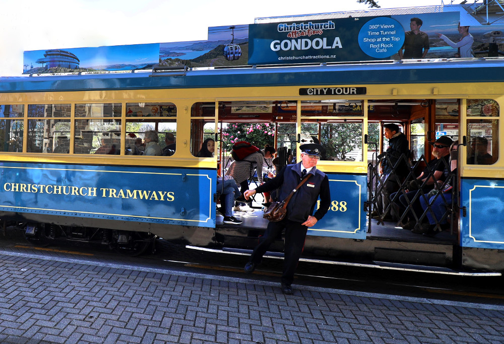 Christchurch vintage tram Canterbury, New Zealand