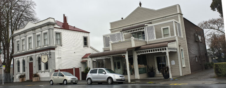 Greytown, the old, new and repurposed melded into an attractive main street frontage, New Zealand