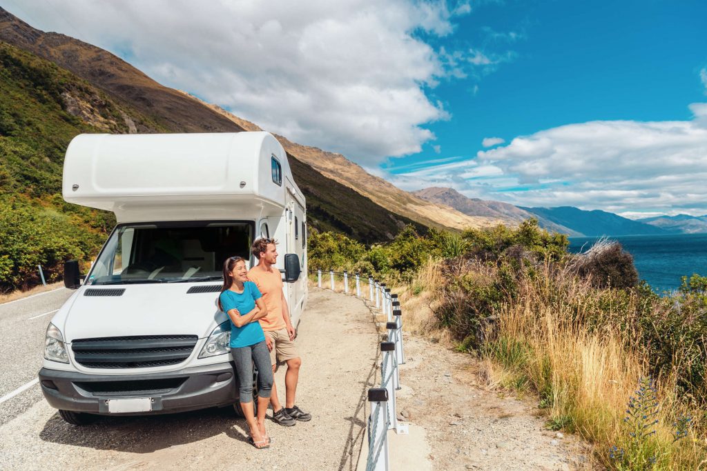 Motorhome RV camper van road trip on New Zealand