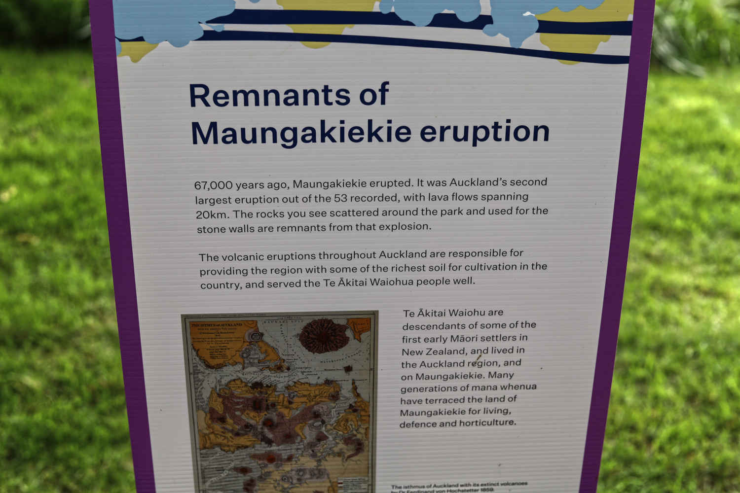 Cornwall Park historic description notice, Auckland New Zealand