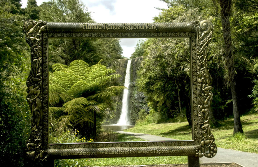 Hunua Regional Park frame great for couples selfie moment, Auckland, NZ