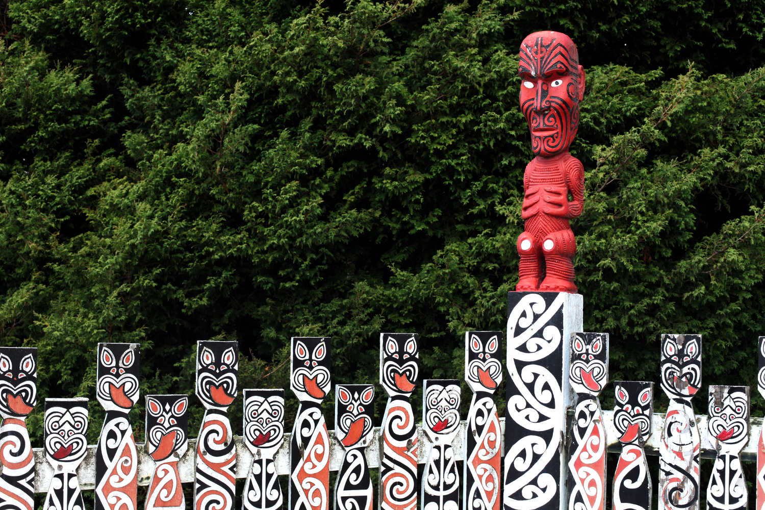 Maori carvings in Rotorua, North Island, New Zealand