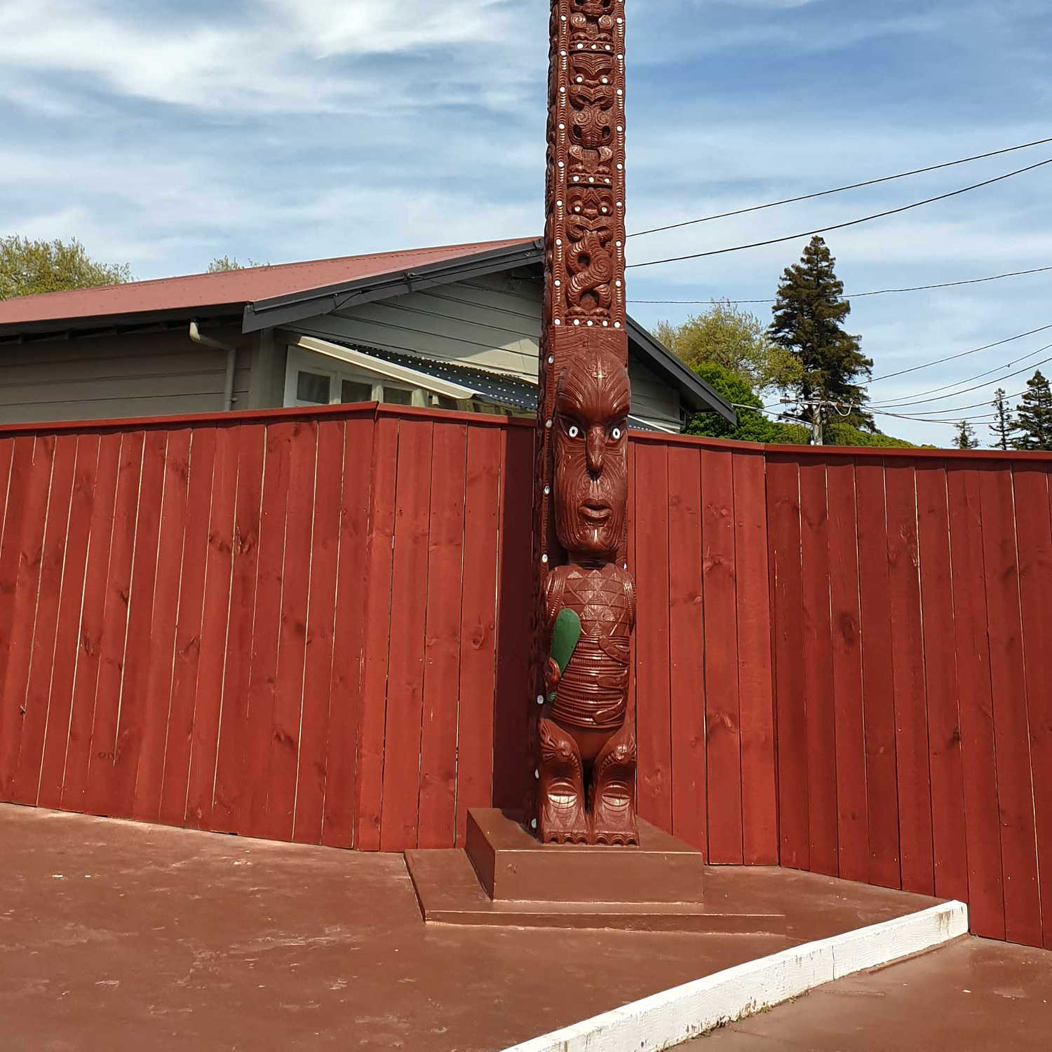 Pou Haki (Flag Pole) at Ohinemutu, New Zealand