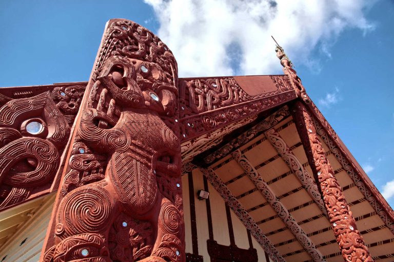 Traditional Maori house in Rotorua, North Island, New Zealand