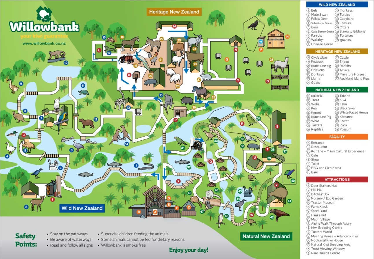 Willowbank Wildlife Reserve map