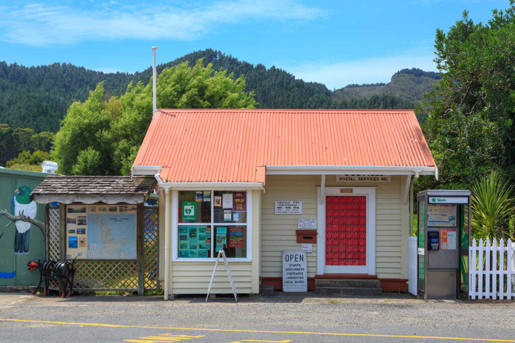 Post office in the small village of Colville, New Zealand