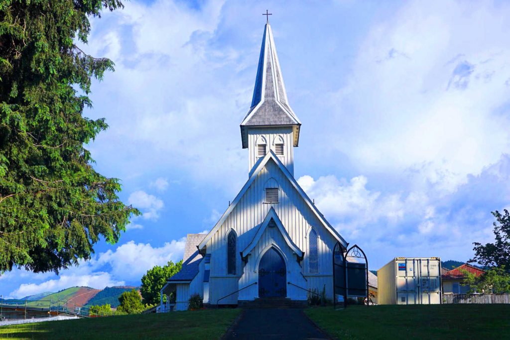 Holy Trinity Anglican Church in Late Afternoon Light, Richmond, South Island, New Zealand.