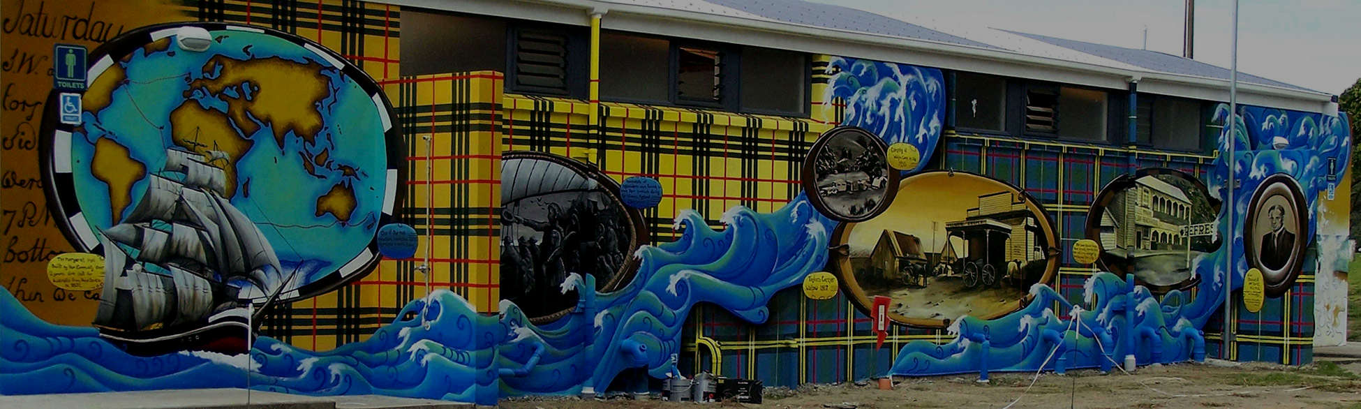 Waipu Cove Murals toilets @Dan Mills Paintings