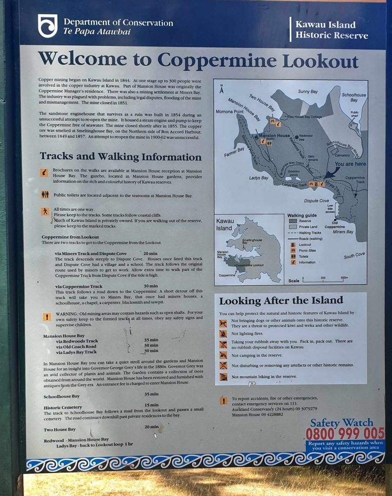 Coppermine Lookout Kawau Island, Auckland