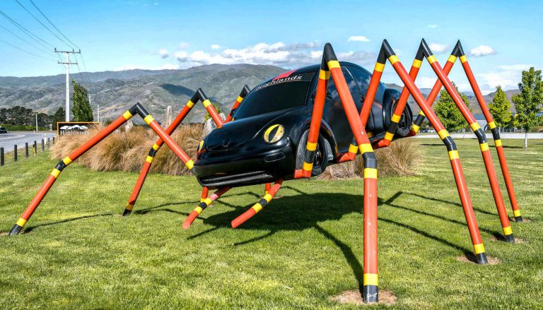 Cromwell beetle sculpture Highland Car Museum, New Zealand