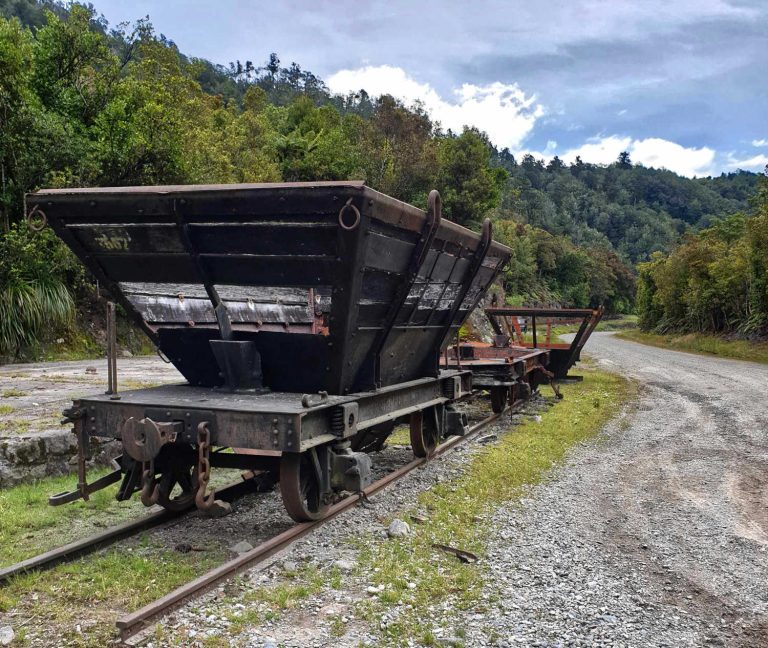 Denniston coal wagons, empty, abandoned, Westport, NZ