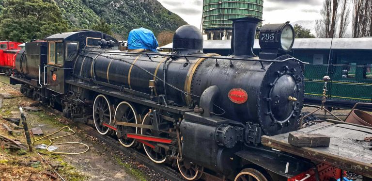 Kingston Flyer locomotive engine, in storage, New Zealand