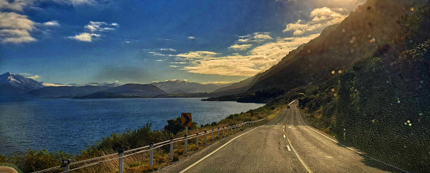 Lake Wakatipu drive from Queenstown, Wanaka, New Zealand