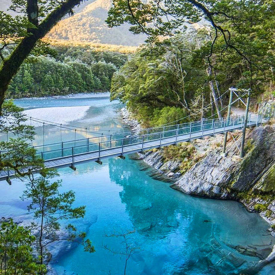 The blue pools of Haast Pass in New Zealand @m.fatani_17