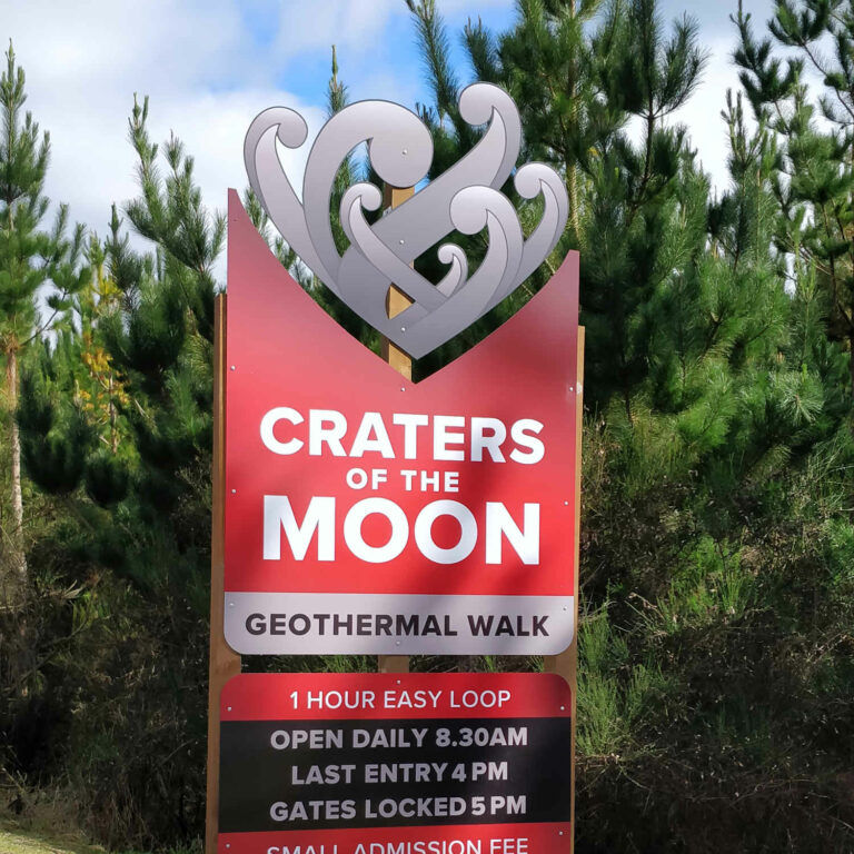 Craters of the Moon signage, Taupo New Zealand