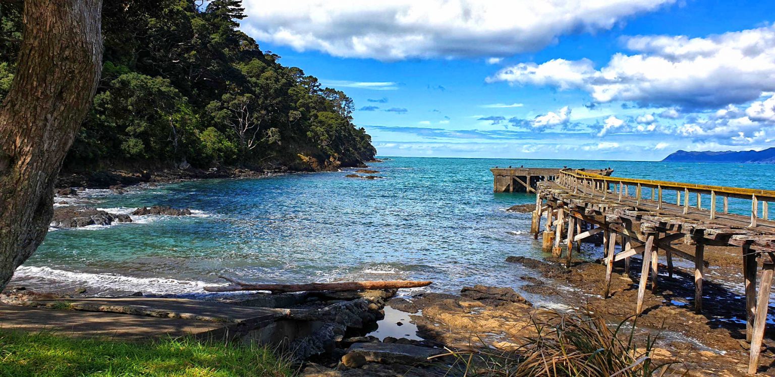 Hicks Bay, abandoned decaying wharf, East Cape, North Island, New Zealand