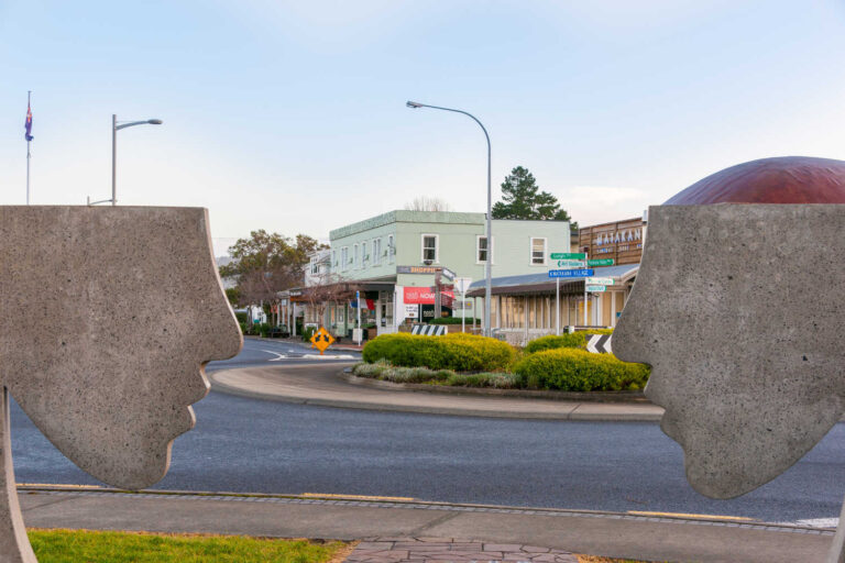 Matakana street scene from intersection of Matakana Valley Road, New Zealand