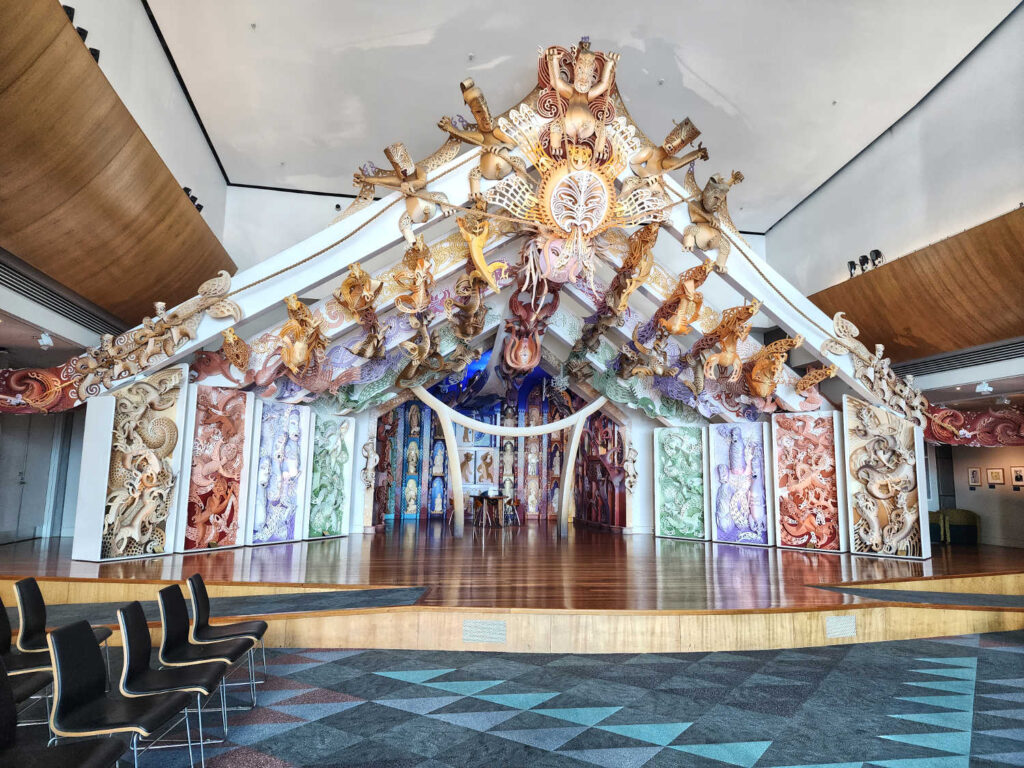 Te Papa National Museum, Marae, Maori Meeting House, Wellington, NZ