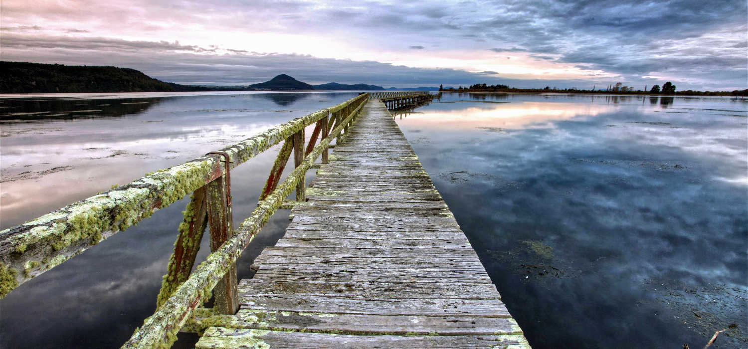 Tokaanu Wharf, Lake Taupo, North Island, New Zealand