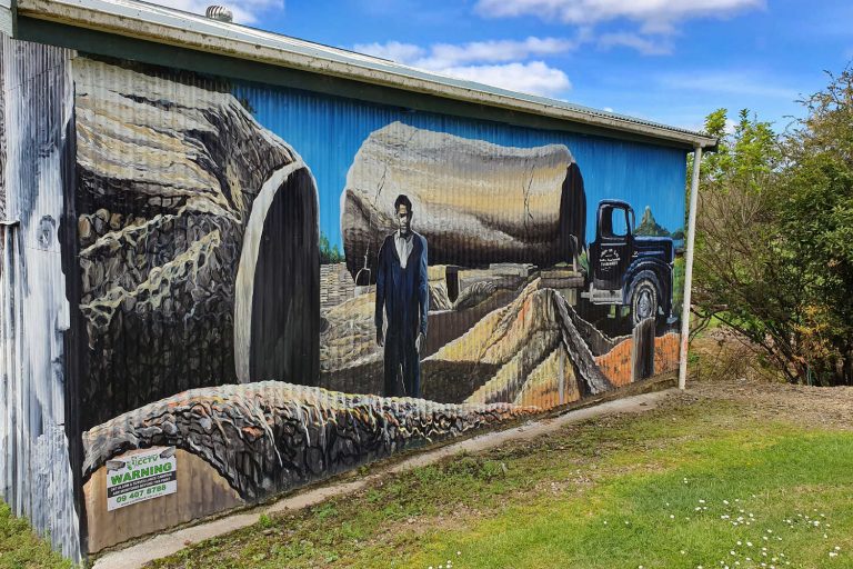 Te Mama Museum wall art aspect, Totara North, New Zealand