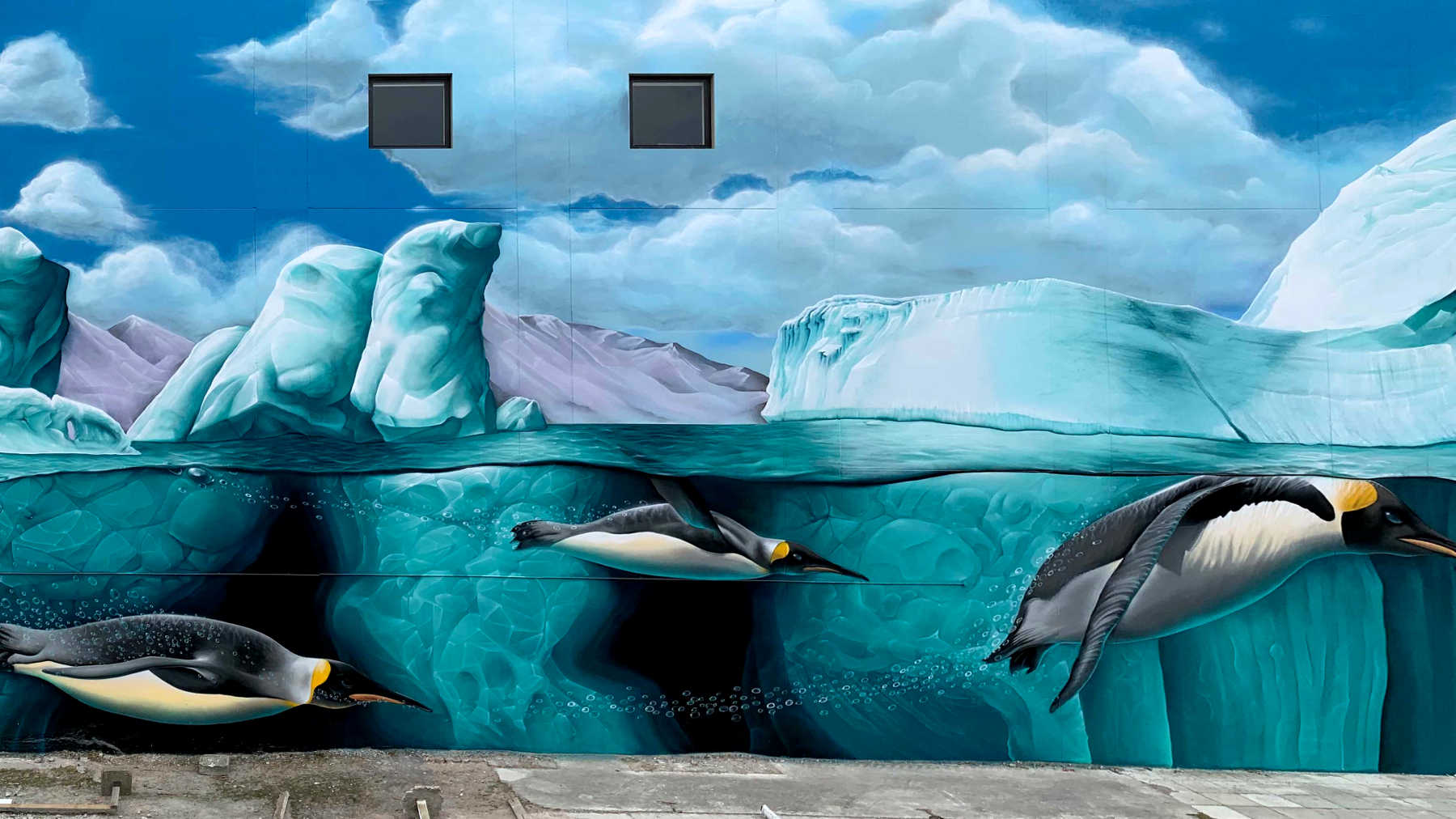 the Penguins Mural in Cathedral Square @Newsline - Christchurch City Council
