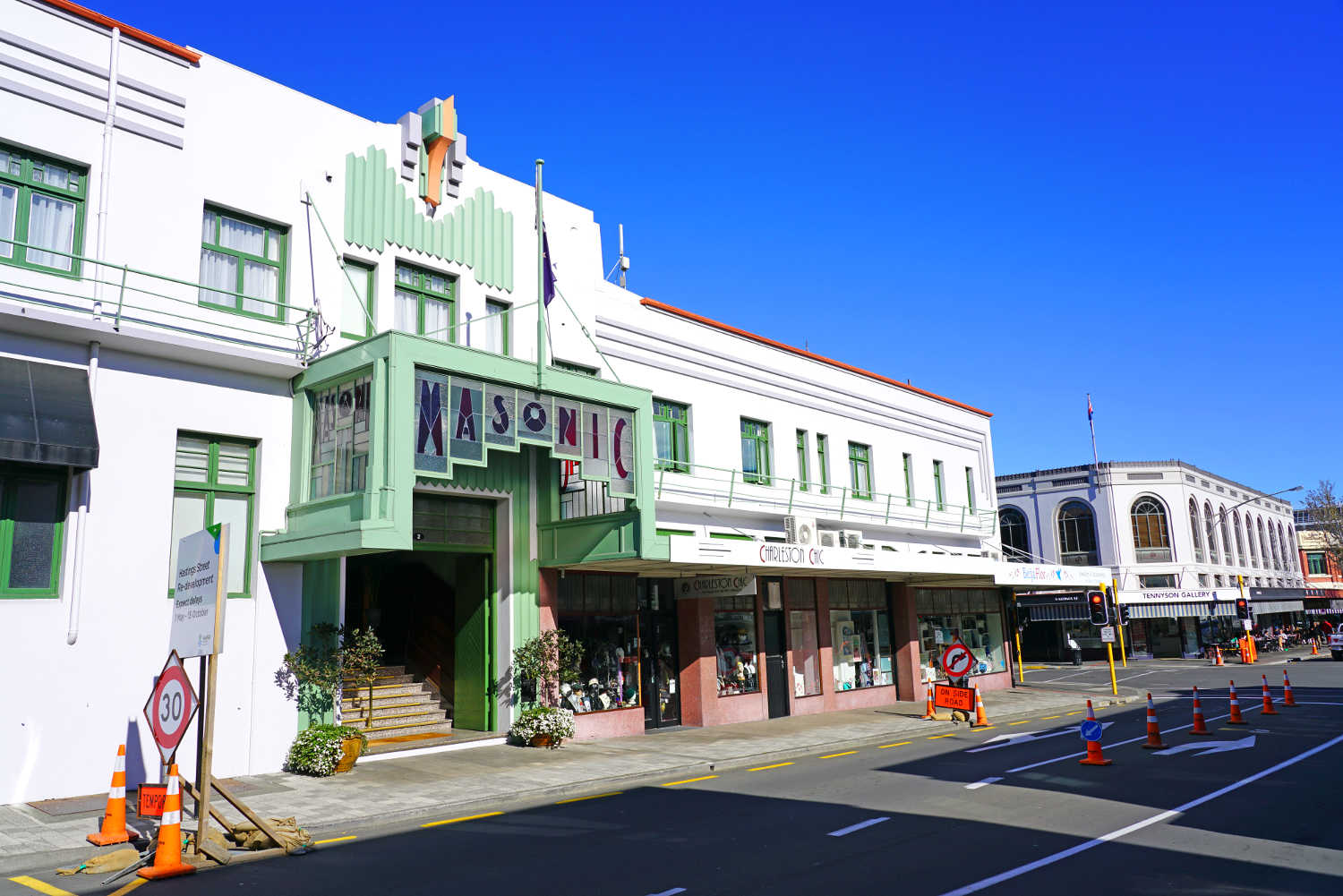 Art Deco Masonic Hotel building in Napier, New Zealand