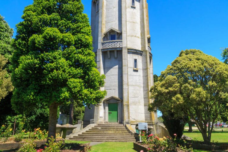 Hawera historic water tower, Taranaki, New Zealand small kiwi town attraction NZ