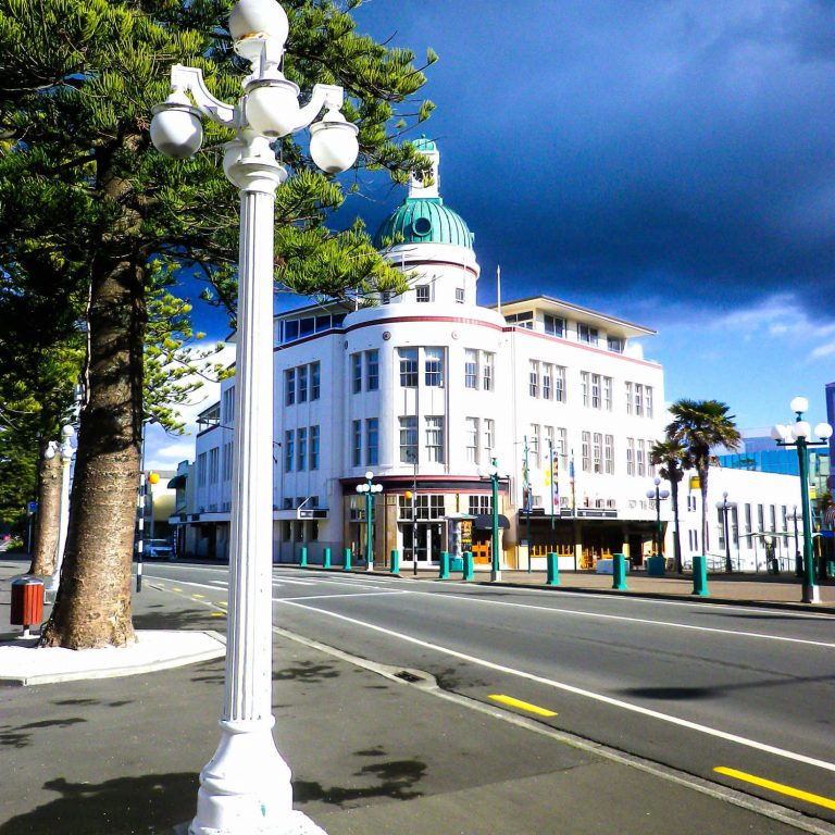 Art Deco street light, Napier, Hawke's Bay, New Zealand