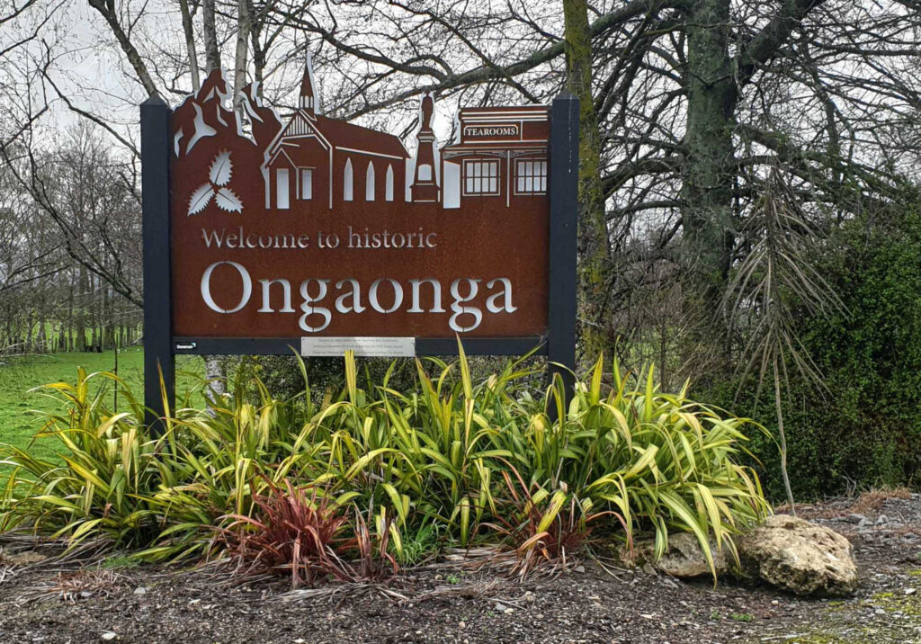 Ongaonga entrance signage, Central Hawke's Bay, New Zealand