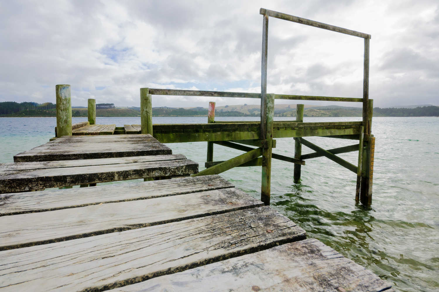 Pier in Kai Iwi lakes, Northland, New Zealand