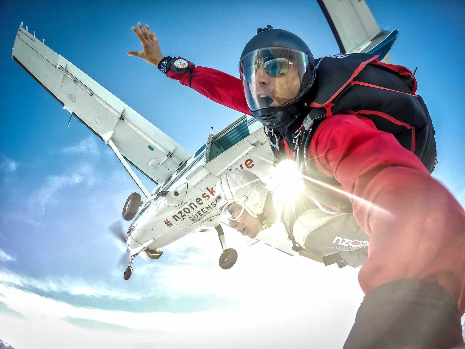 Skydiving adventure over Queenstown, South Island, New Zealand