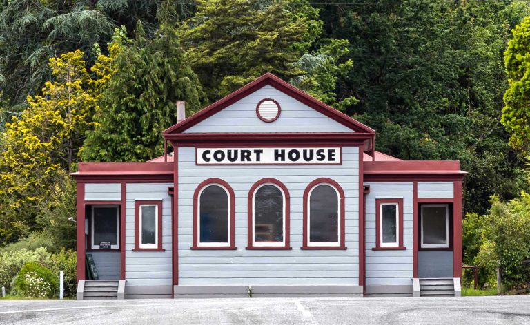 The historic Courthouse of Reefton, West Coast, New Zealand