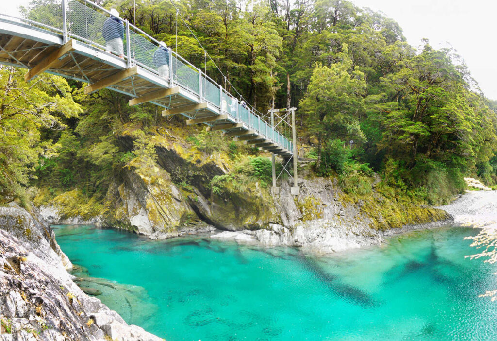 The Blue Pools - bridge walking track. Mt. Aspiring National Park. South Island, New Zealand