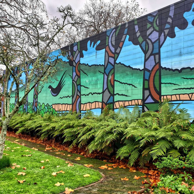 Cambridge Museum garden mural, Waikato, New Zealand