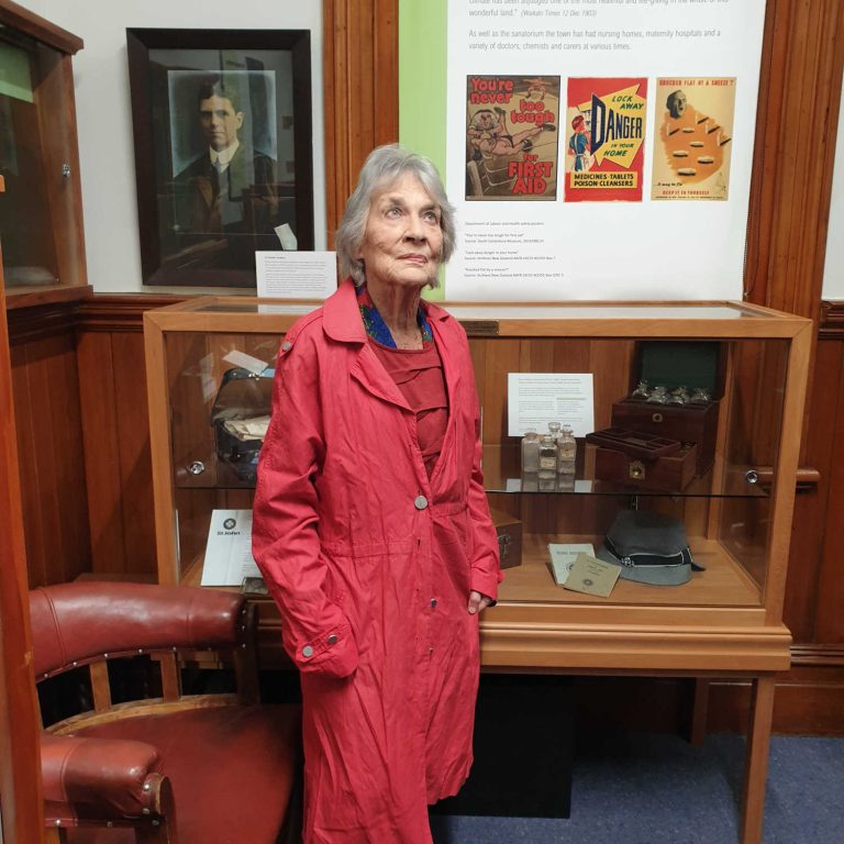 Dr Margaret Guthrie visiting Cambridge Museum medical exhibition June 2022, Waikato, New Zealand