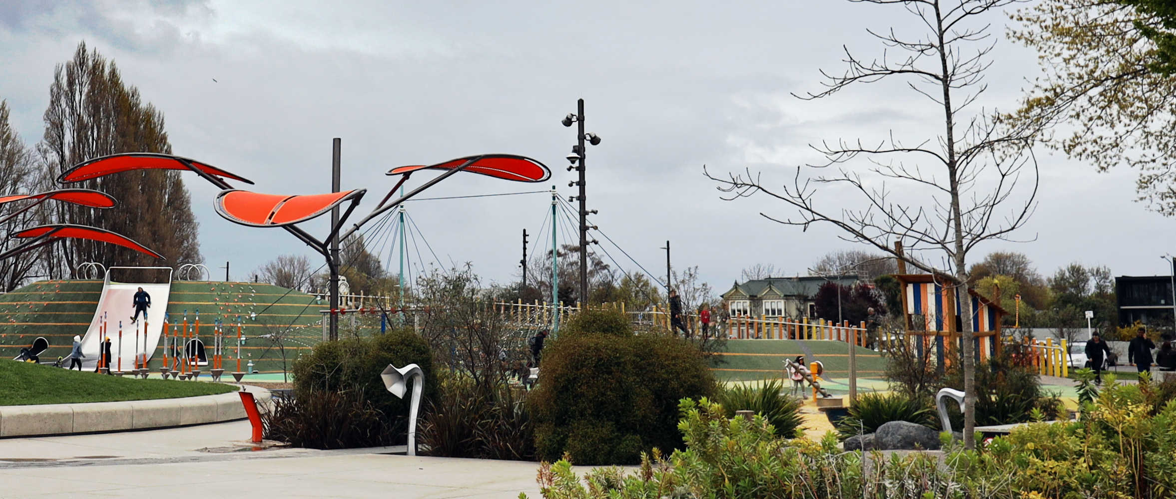 Margaret's playground slides and swings, Canterbury, New Zealand