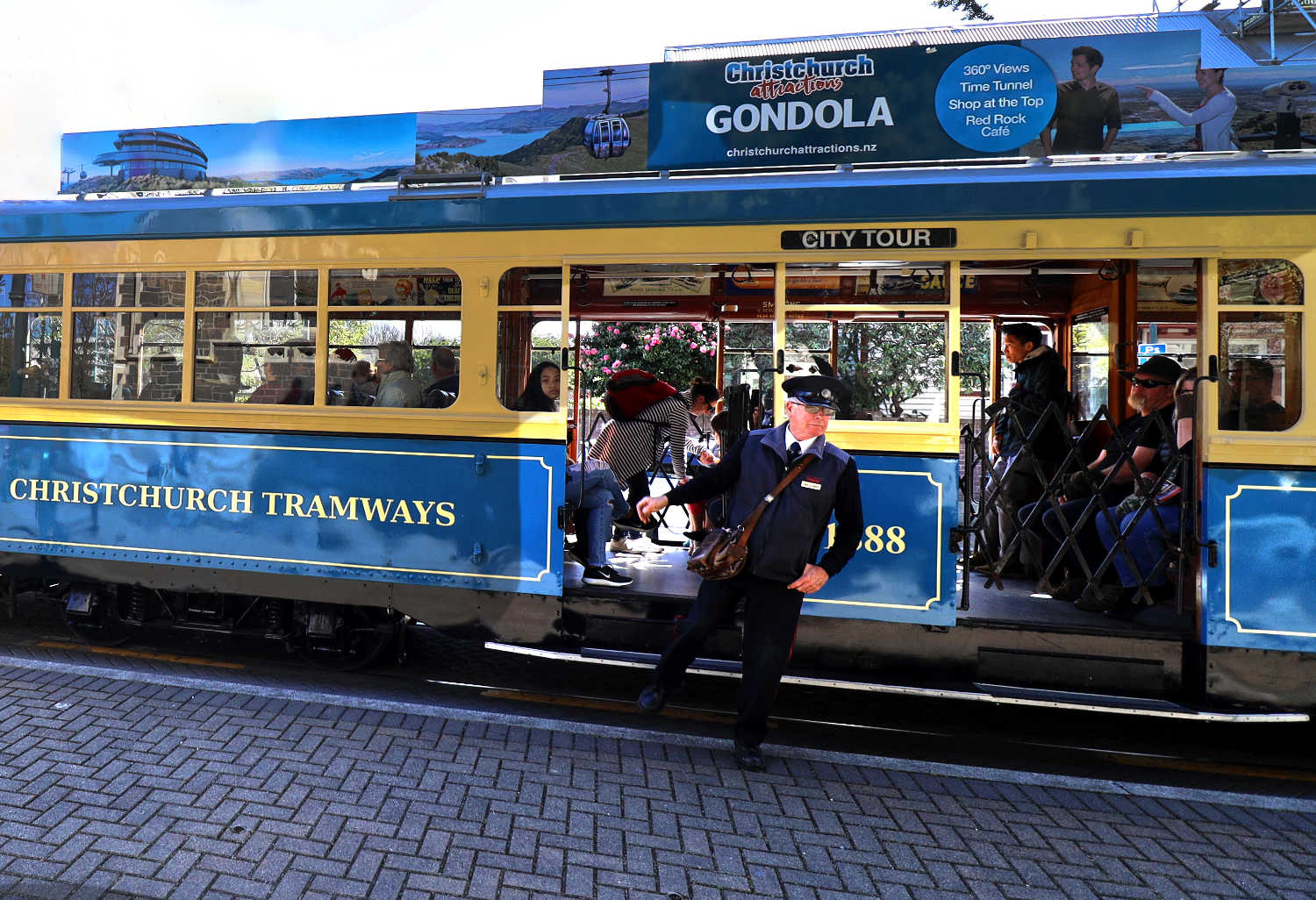 Christchurch vintage tram, Canterbury, New Zealand