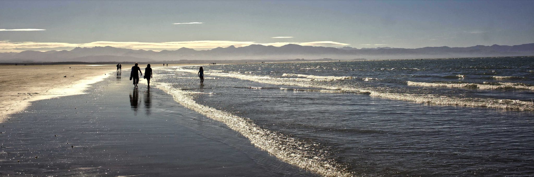 Late afternoon in Summer at Tahunanui Beach, Nelson, South Island, New Zealand