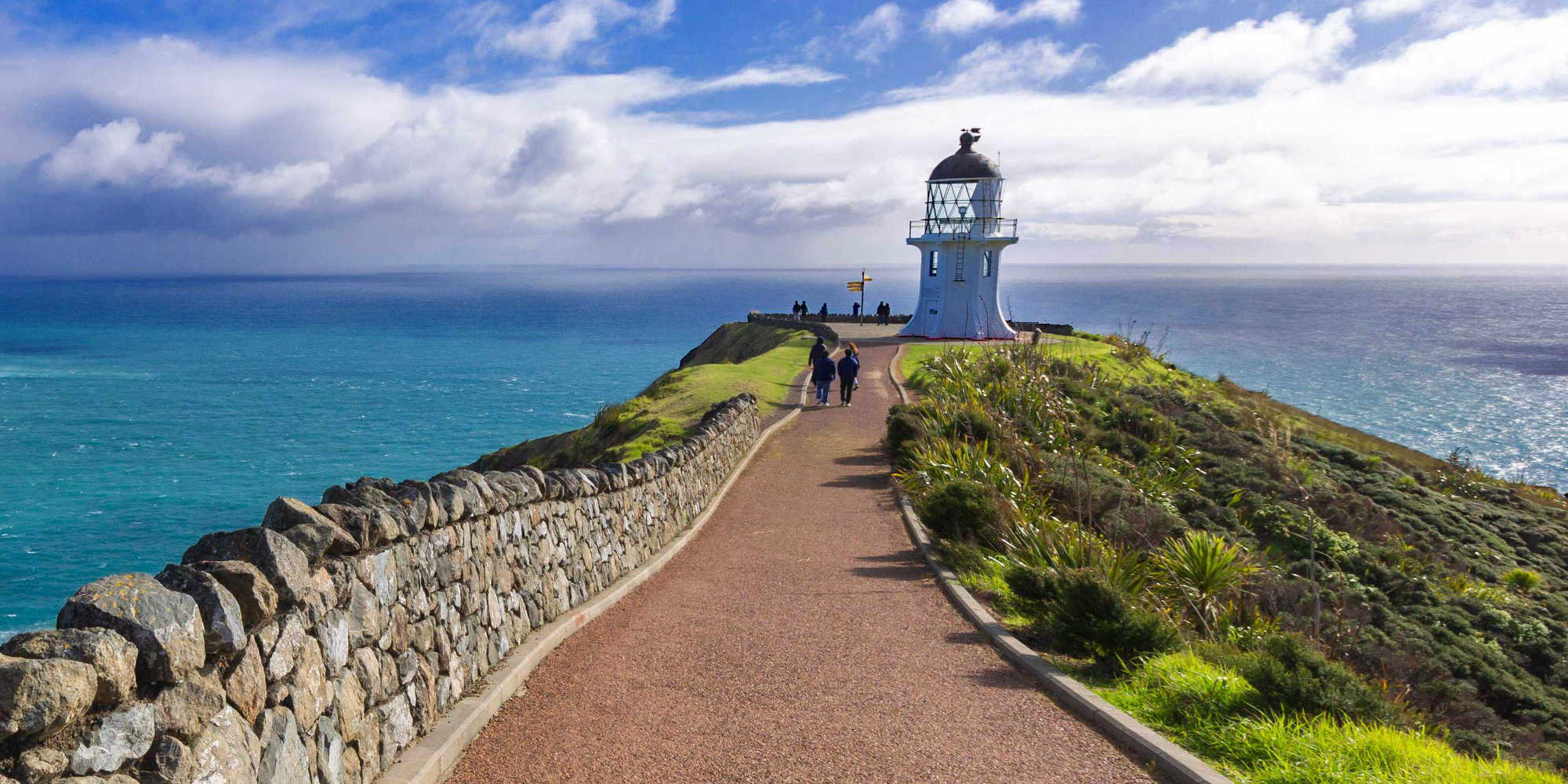 Cape Reinga Lighthouse 1 km path from car park, Northland, New Zealand