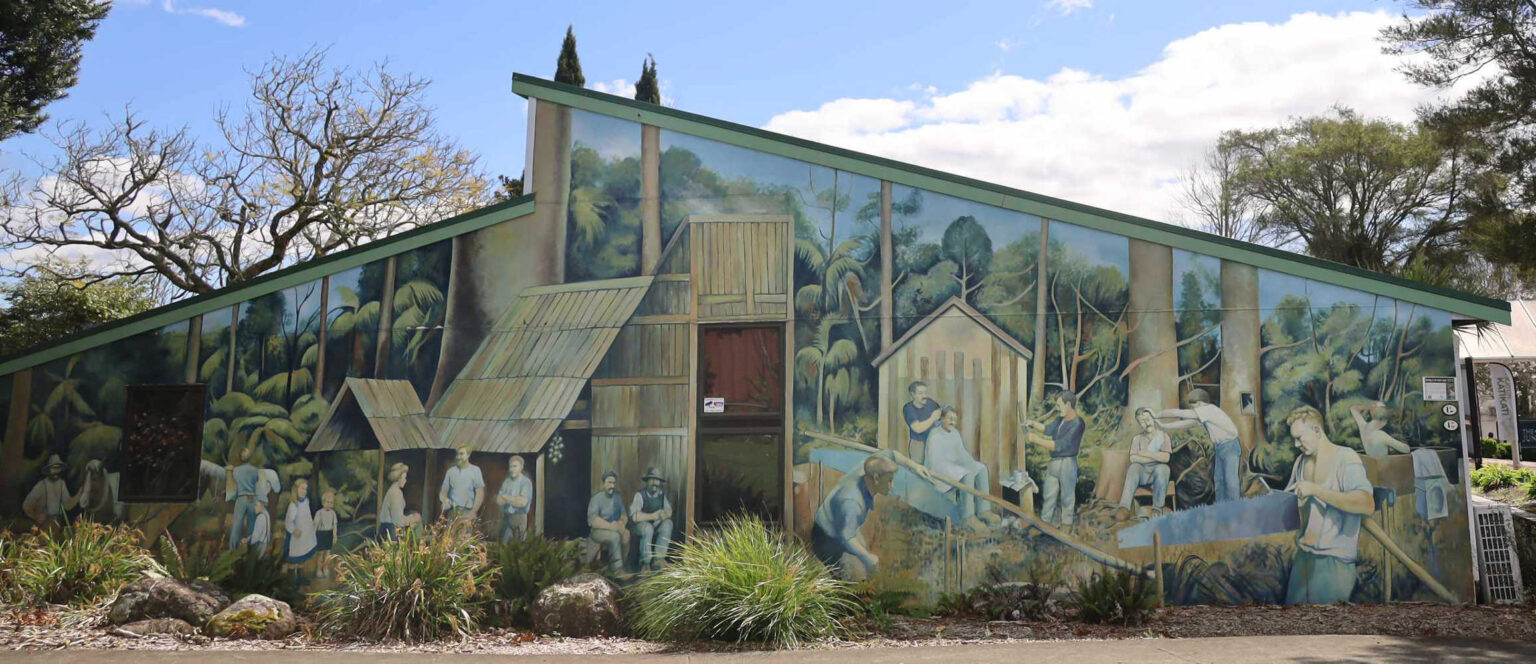 Katikati heritage street scene mural, Bay of Plenty, New Zealand
