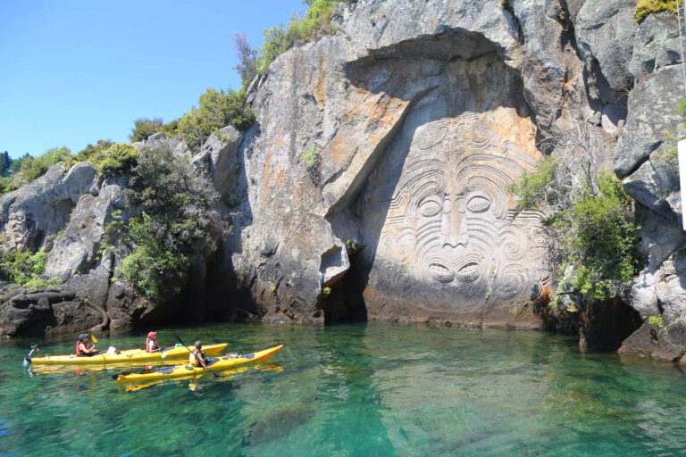 Maori Rock carvings, Taupo, New Zealand