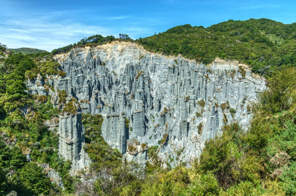 Rock pillars, Putangirua pinnacles, Wairarapa, NZ, New Zealand