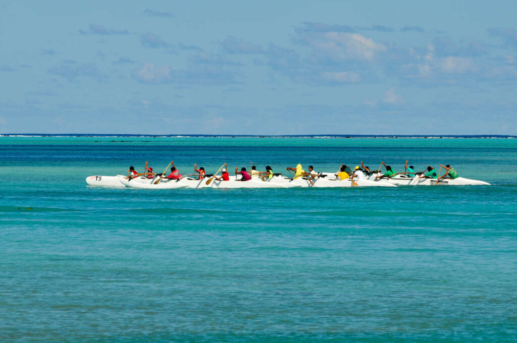 Vaka or Canoe Race in Aitutaki, Cook Islands, New Zealand