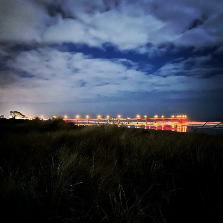 New Brighton pier at night, Christchurch NZ