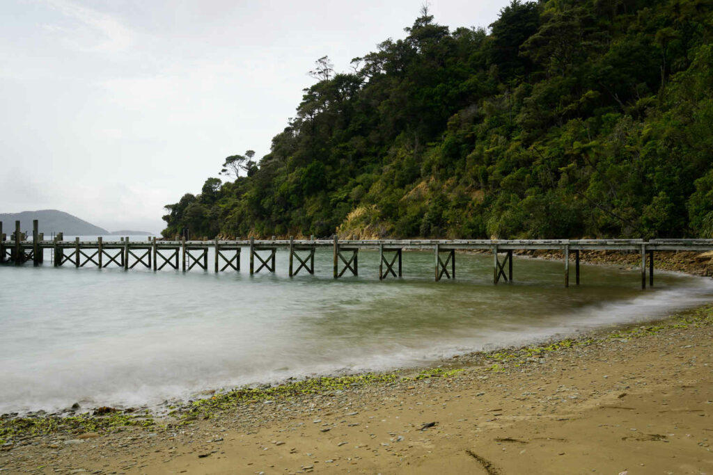Ferry pier at Ship Cove in the Marlborough Sounds, NZ