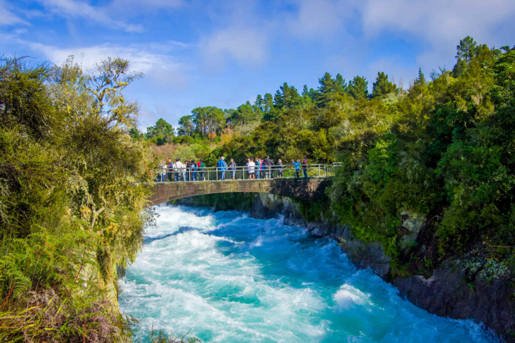 Huka Falls on the Waikato River near Taupo North, NZ