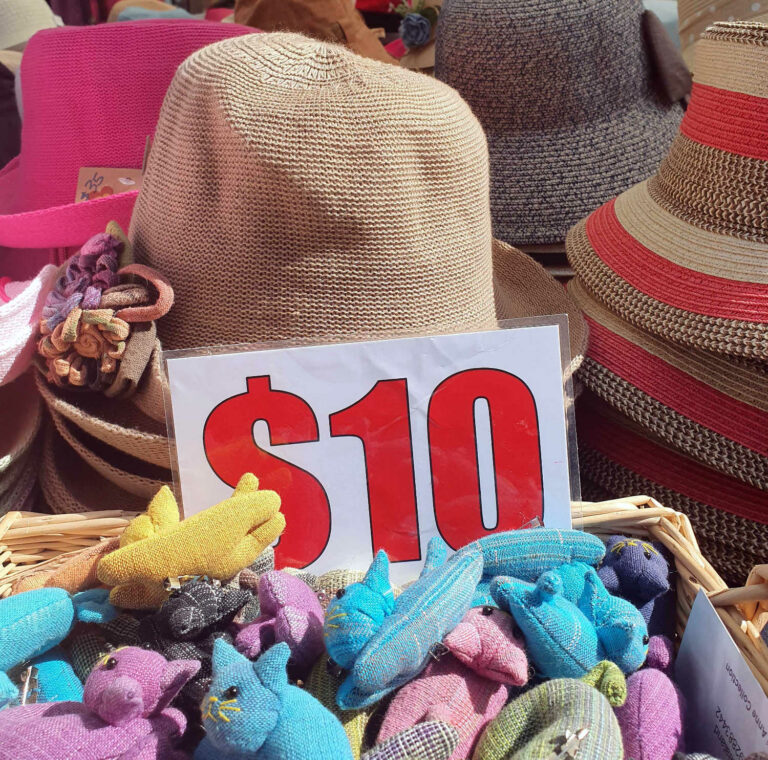 Riccarton Market, crafted clothes, knitted gifts, the place to shop on Sunday in Christchurch Canterbury, NZ