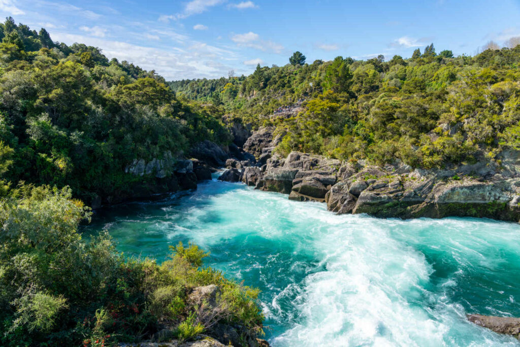 Waikato River rapids at Aratiatia, Taupo, New Zealand